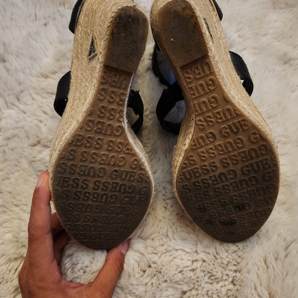 Guess Women's Black Wedges with Gold Accents - Picture 8 of 8